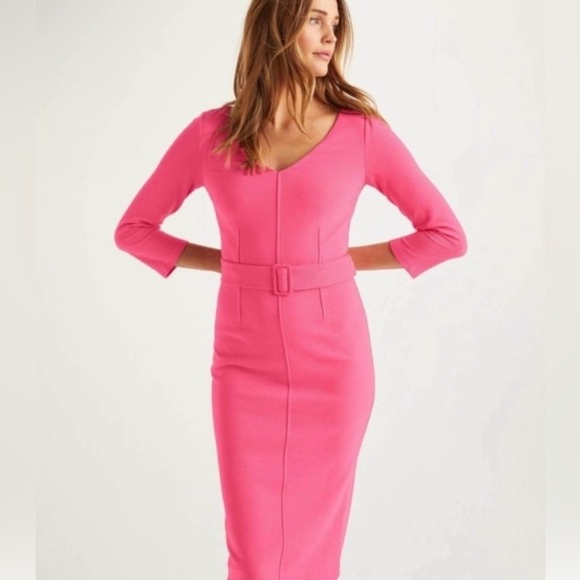 Boden Margie Ottoman V-neck Dress, Sz 2 - Picture 2 of 6